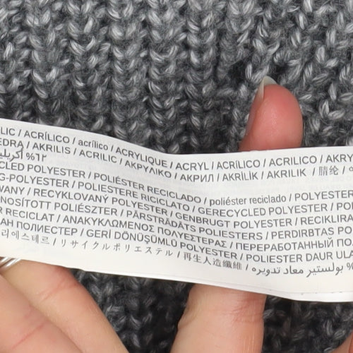 Mango Women’s Grey Roll Neck Chunky Knit Pullover Jumper Size S