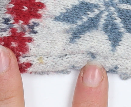 FatFace Women's Grey Fair Isle Christmas Jumper Size 12