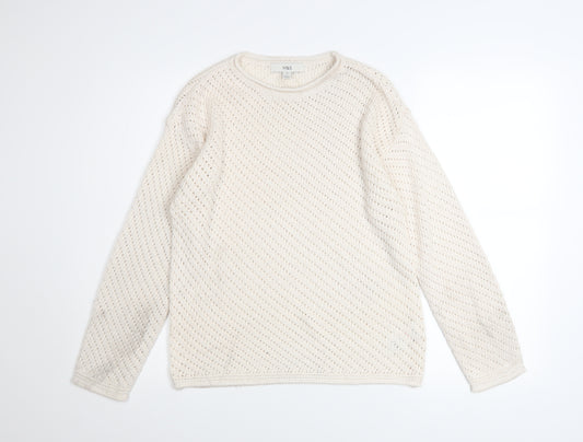 Marks and Spencer Womens Ivory Open-Knit Jumper XS