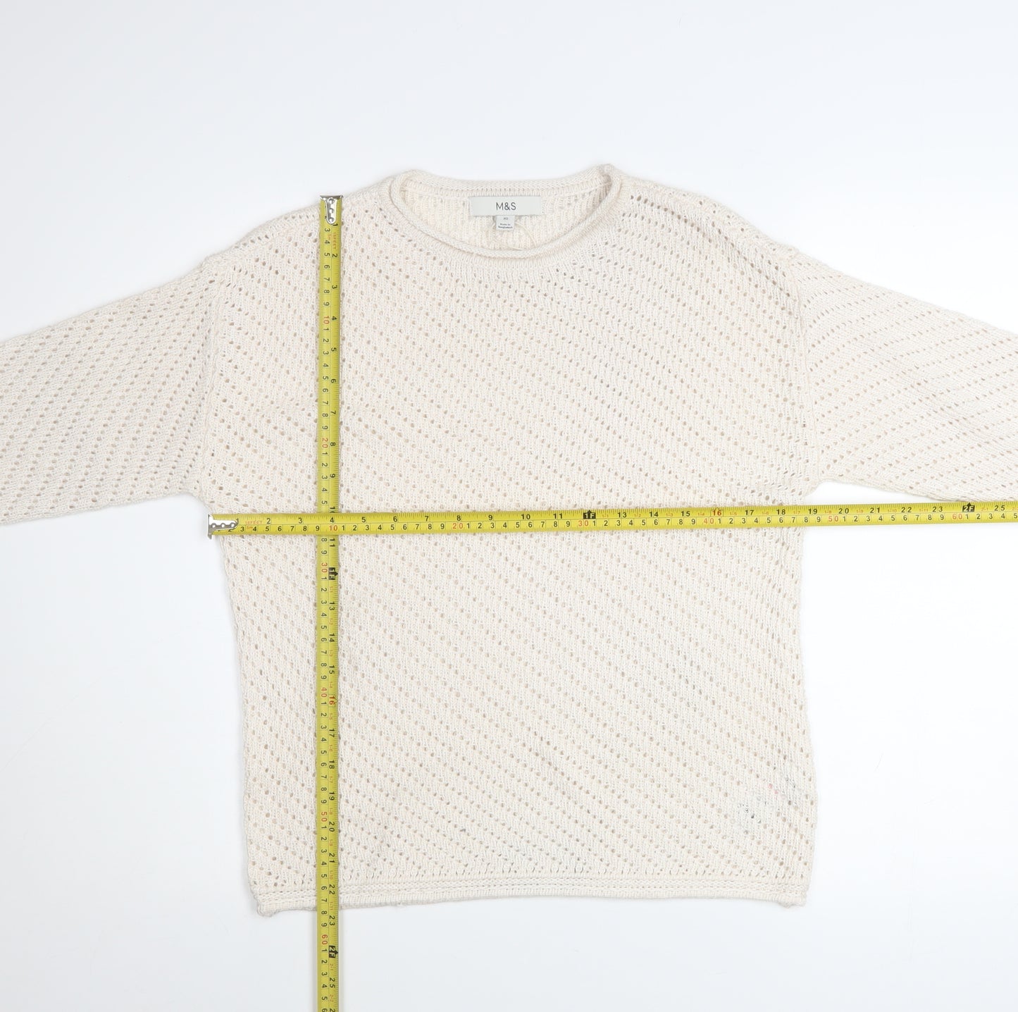 Marks and Spencer Womens Ivory Open-Knit Jumper XS