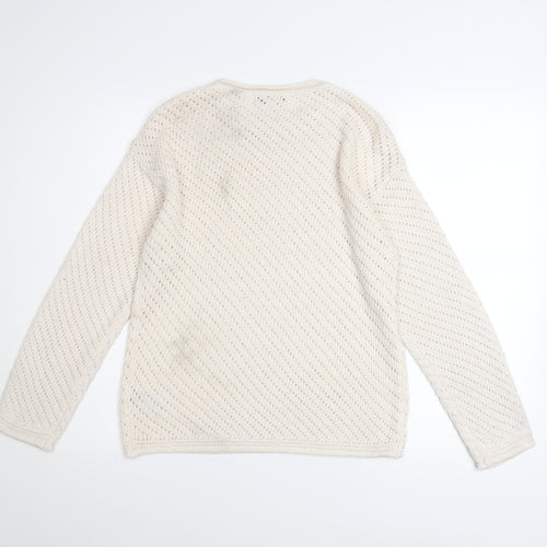 Marks and Spencer Womens Ivory Open-Knit Jumper XS