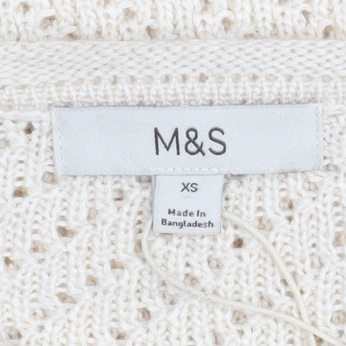 Marks and Spencer Womens Ivory Open-Knit Jumper XS