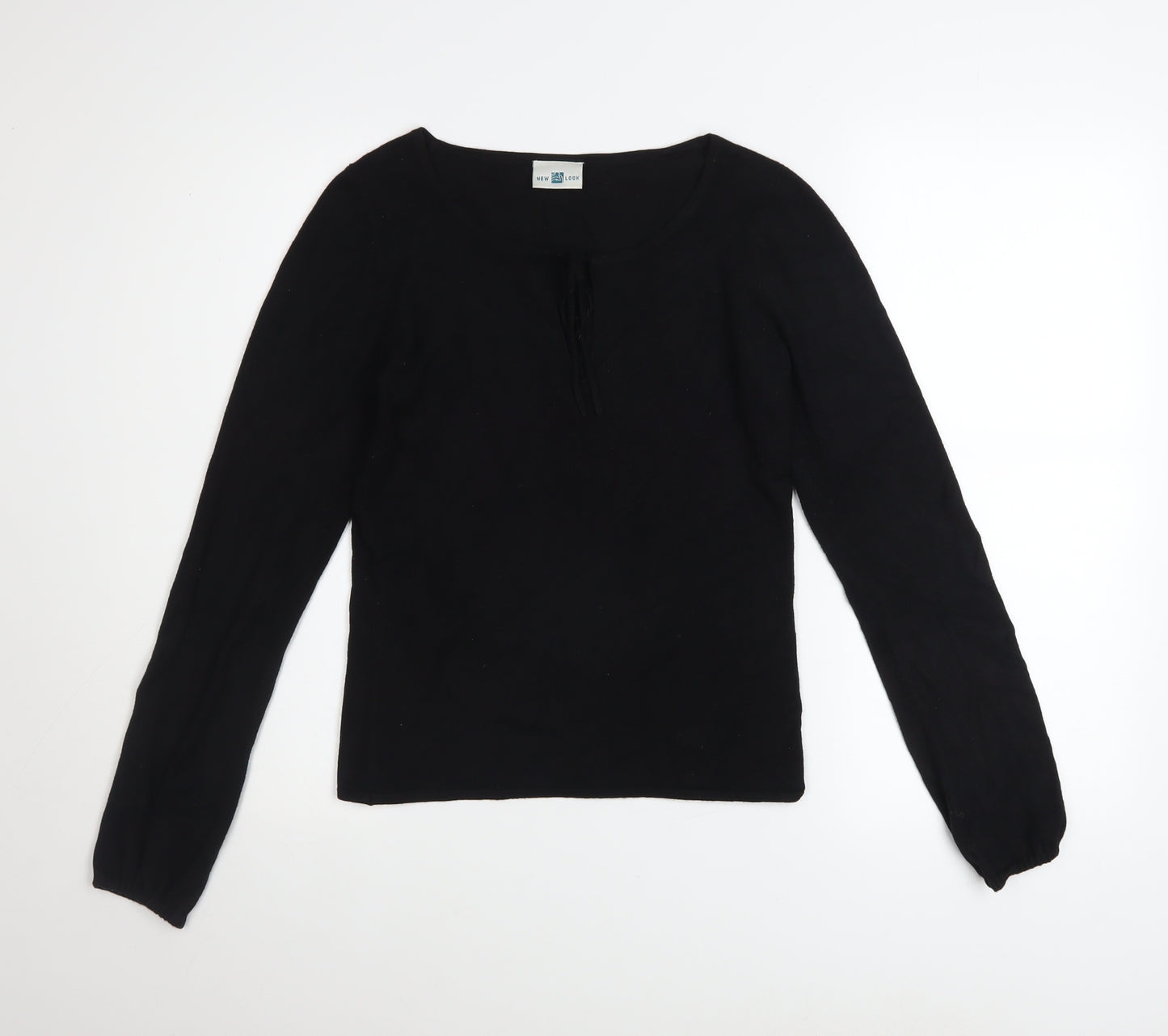 New Look Women's Black Size 10 Scoop Neck Long Sleeve Knit Jumper