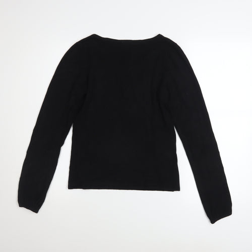 New Look Women's Black Size 10 Scoop Neck Long Sleeve Knit Jumper