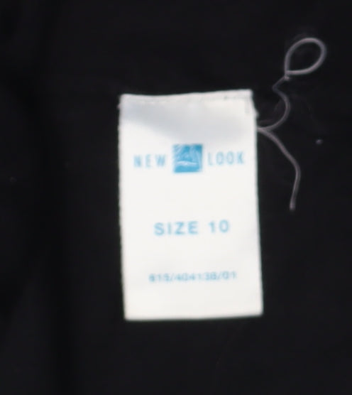 New Look Women's Black Size 10 Scoop Neck Long Sleeve Knit Jumper