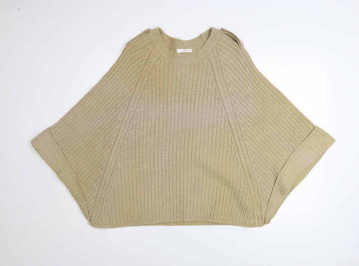 Marks and Spencer Women Beige Knit Cape Jumper One Size Acrylic