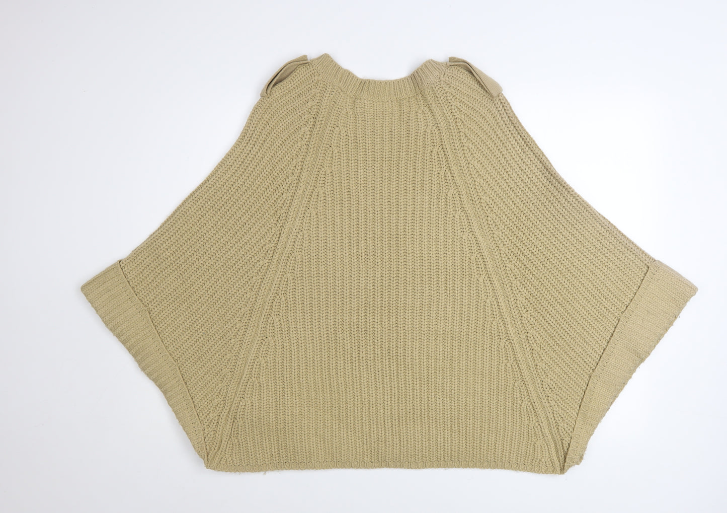 Marks and Spencer Women Beige Knit Cape Jumper One Size Acrylic