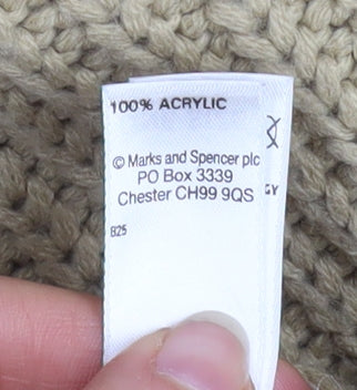Marks and Spencer Women Beige Knit Cape Jumper One Size Acrylic