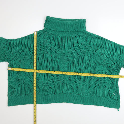 Liquorish Women’s Green Roll Neck Chunky Knit Jumper Size 12
