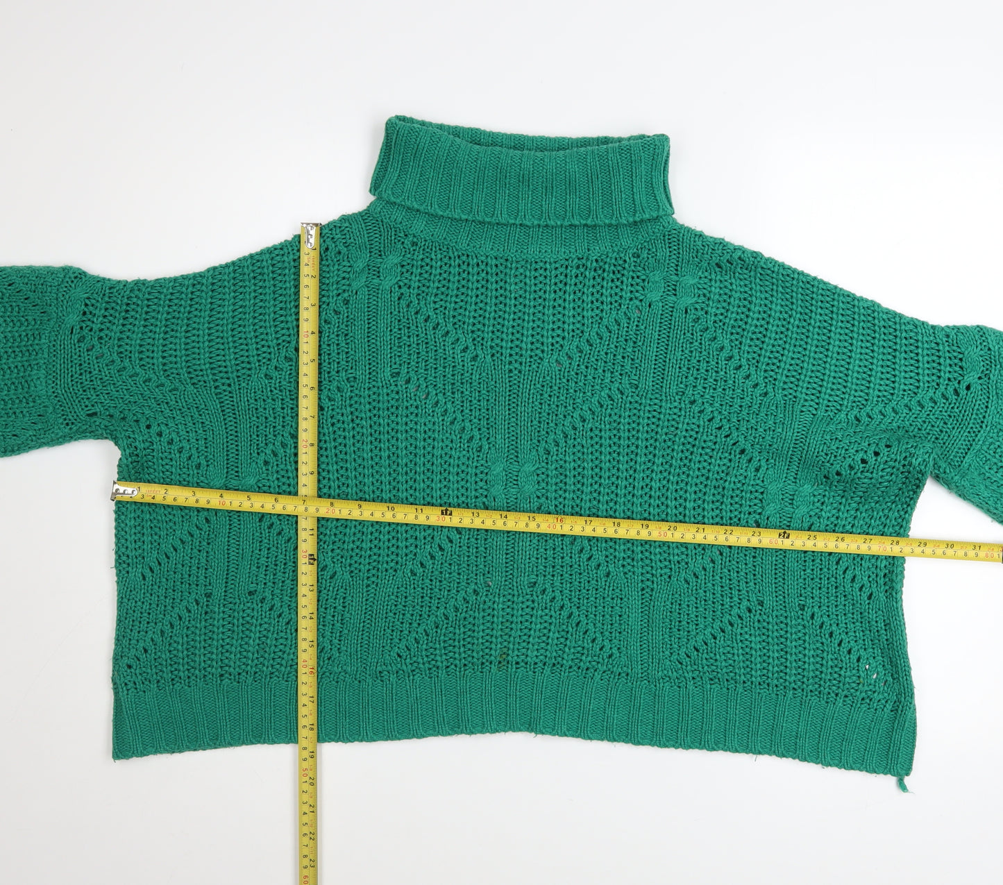Liquorish Women’s Green Roll Neck Chunky Knit Jumper Size 12