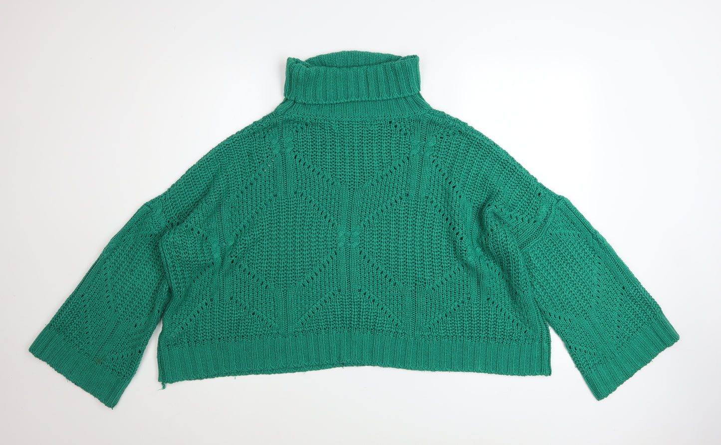 Liquorish Women’s Green Roll Neck Chunky Knit Jumper Size 12