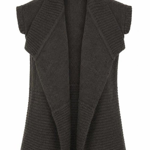 Maine New England Women Brown Size 14 Sleeveless Knit Cardigan