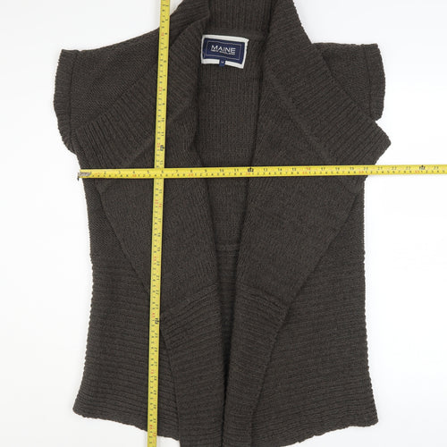 Maine New England Women Brown Size 14 Sleeveless Knit Cardigan