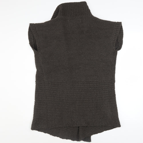 Maine New England Women Brown Size 14 Sleeveless Knit Cardigan