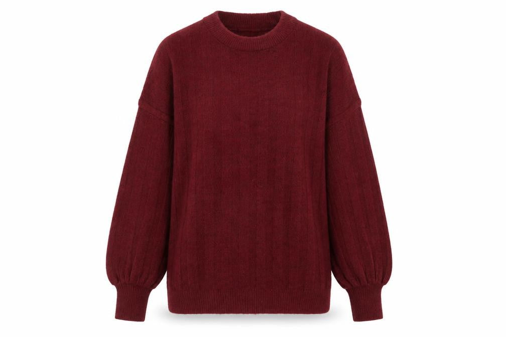 Front view of Peacocks Women's Red Crew Neck Long Sleeve Knit Jumper, size L