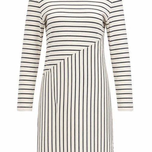 Y.A.S Women’s White Striped Long Sleeve Shift Dress Size S