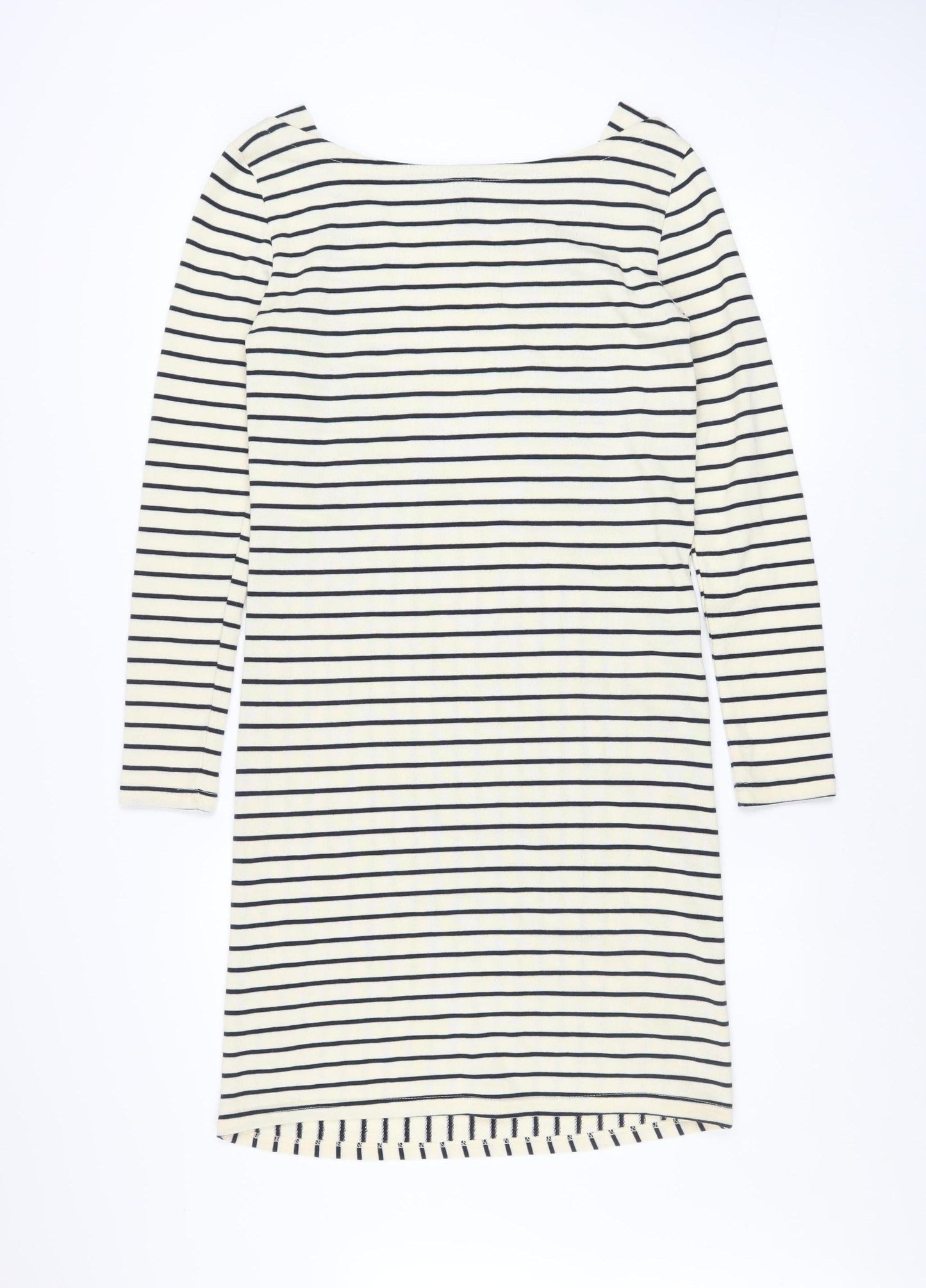 Y.A.S Women’s White Striped Long Sleeve Shift Dress Size S