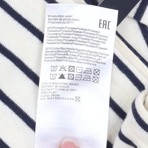 Y.A.S Women’s White Striped Long Sleeve Shift Dress Size S