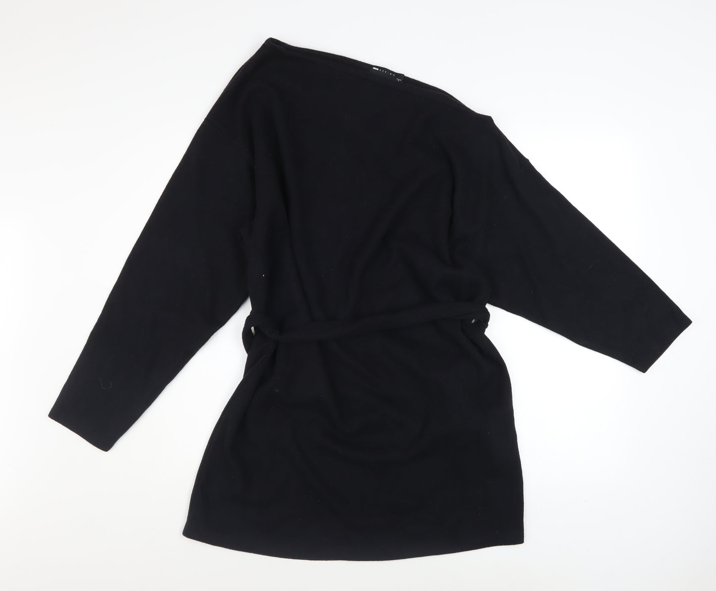 ASOS DESIGN Women's Black Size 6 Long Sleeve Belted Bodycon Dress