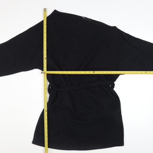 ASOS DESIGN Women's Black Size 6 Long Sleeve Belted Bodycon Dress
