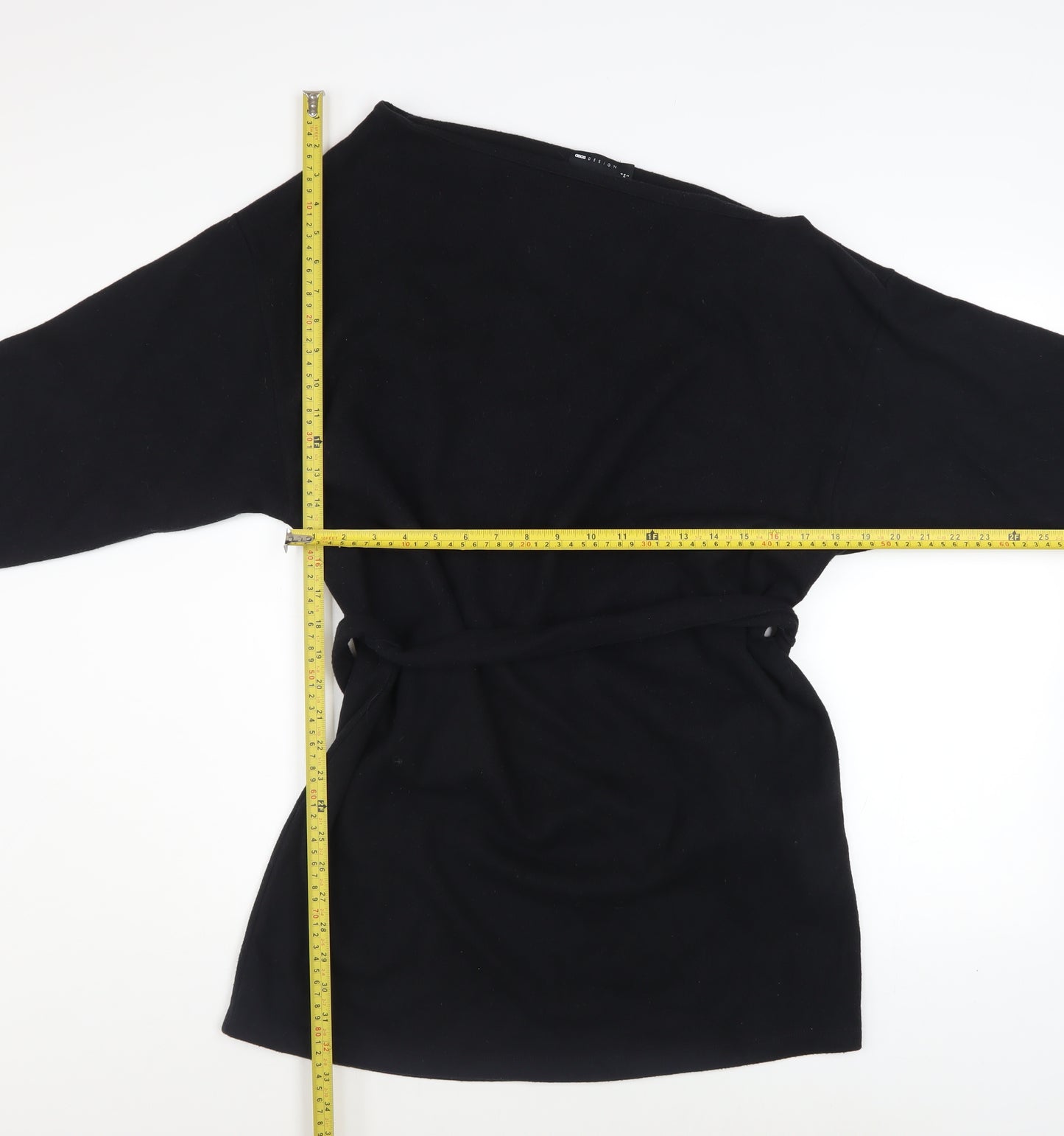 ASOS DESIGN Women's Black Size 6 Long Sleeve Belted Bodycon Dress