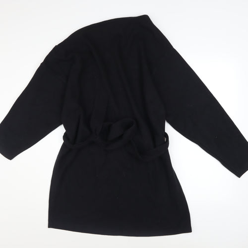 ASOS DESIGN Women's Black Size 6 Long Sleeve Belted Bodycon Dress