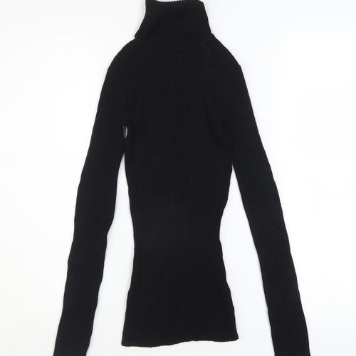 Dorothy Perkins Women's Black Roll Neck Slim Knit Jumper Size 6