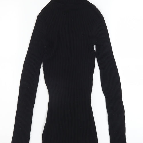 Dorothy Perkins Women's Black Roll Neck Slim Knit Jumper Size 6