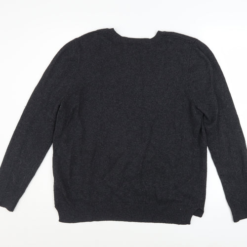 Topshop Women Black Embellished Angora Blend Crew Neck Jumper Size 10