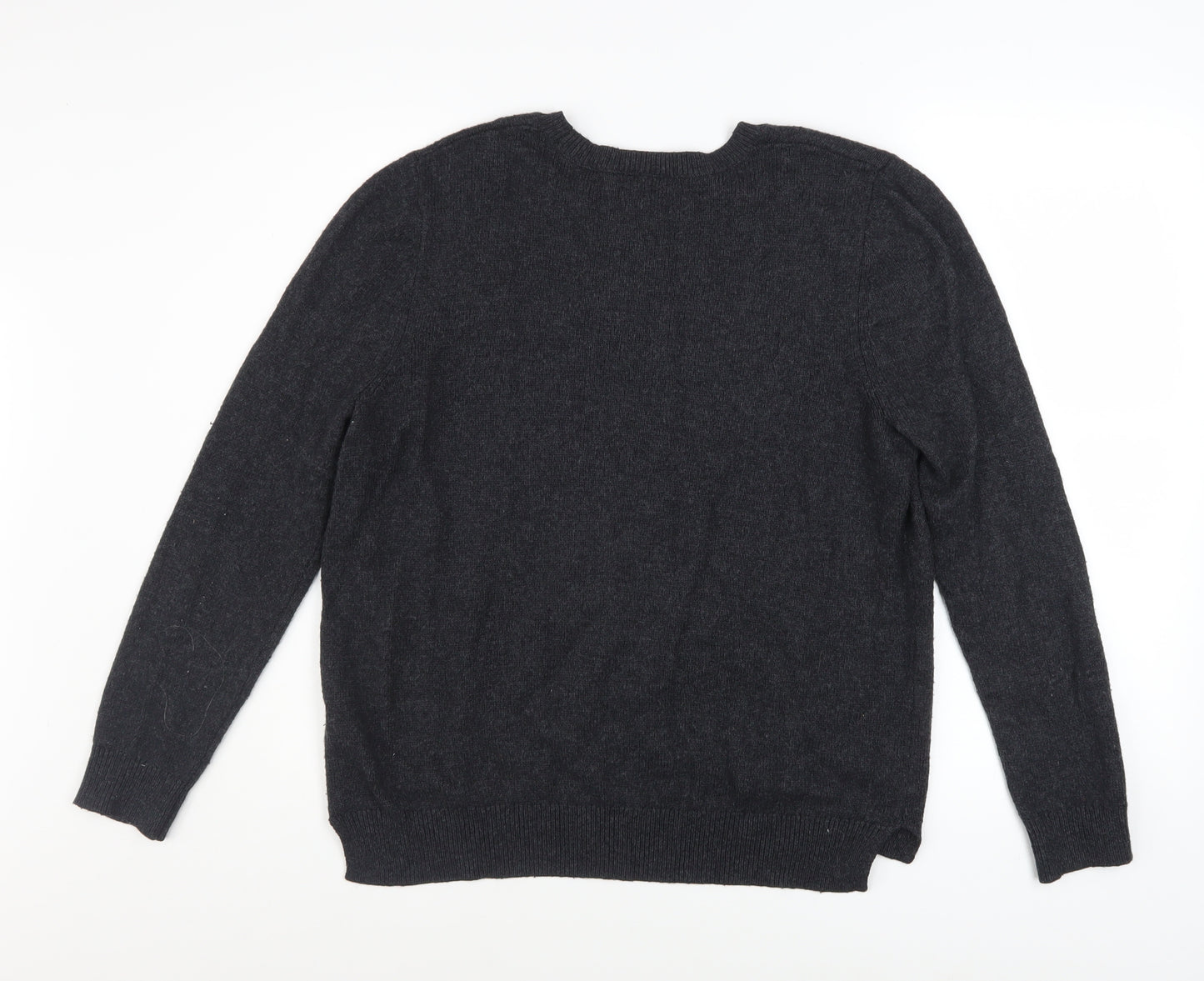 Topshop Women Black Embellished Angora Blend Crew Neck Jumper Size 10