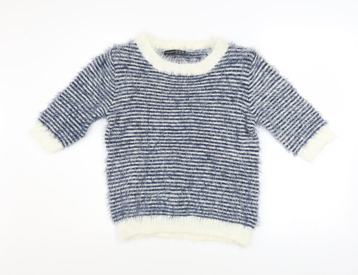 Atmosphere Womens Blue Striped Crew Neck 3/4 Sleeve Jumper Size 14