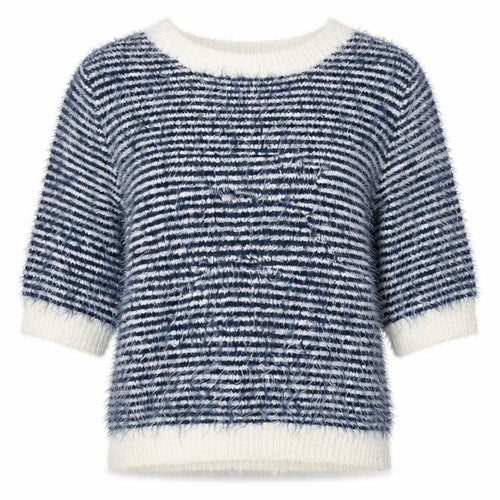 Atmosphere Womens Blue Striped Crew Neck 3/4 Sleeve Jumper Size 14