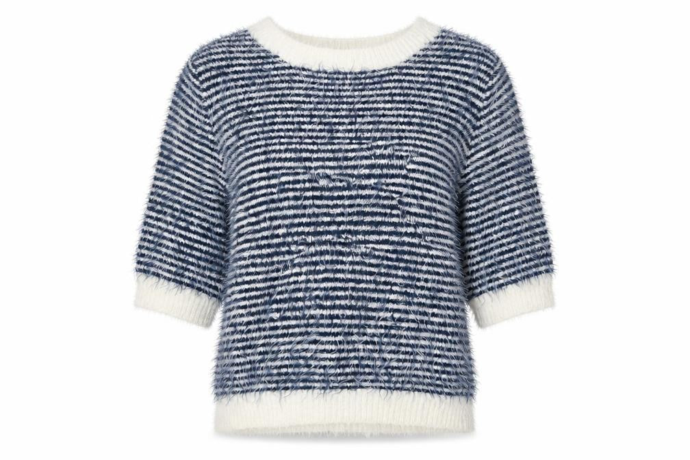 Atmosphere Womens Blue Striped Crew Neck 3/4 Sleeve Jumper Size 14