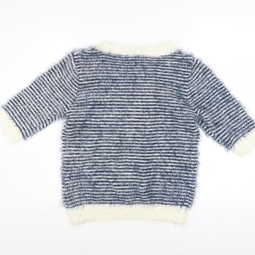 Atmosphere Womens Blue Striped Crew Neck 3/4 Sleeve Jumper Size 14