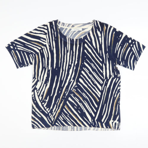 Marks and Spencer Women’s Blue Geometric Knit T-Shirt Size 12