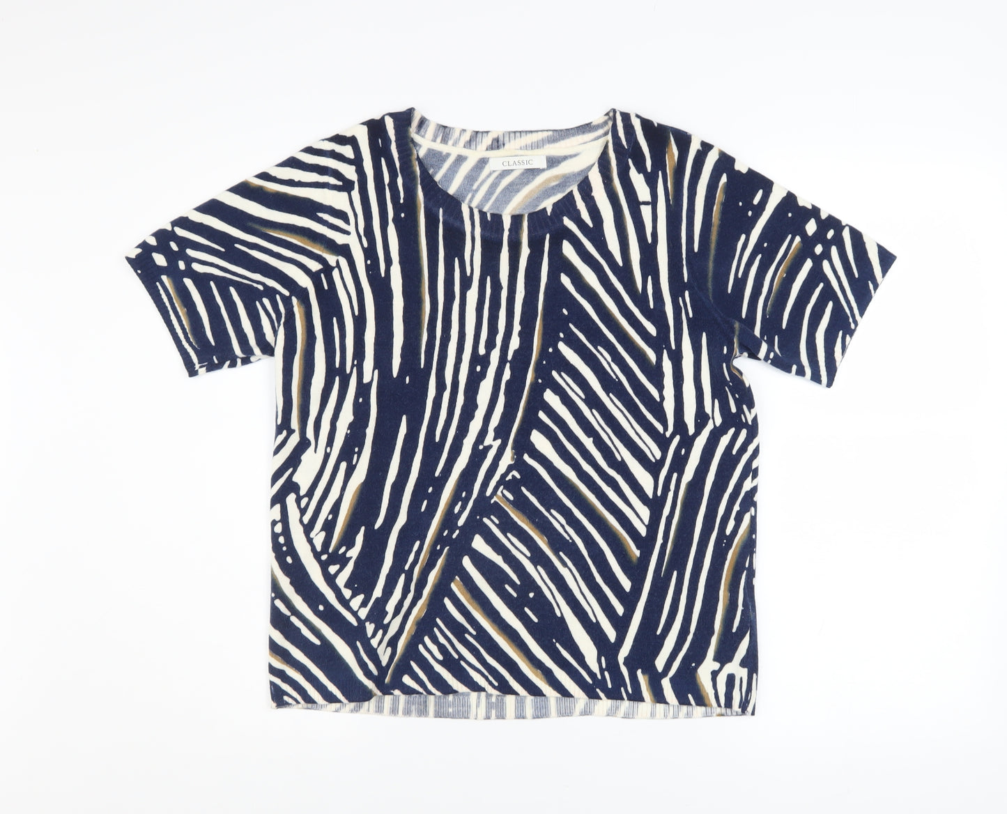 Marks and Spencer Women’s Blue Geometric Knit T-Shirt Size 12