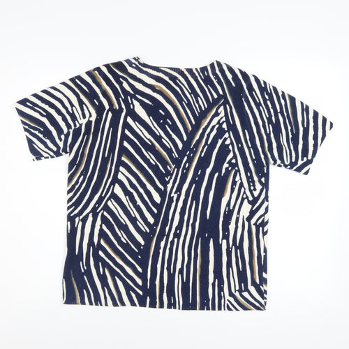 Marks and Spencer Women’s Blue Geometric Knit T-Shirt Size 12