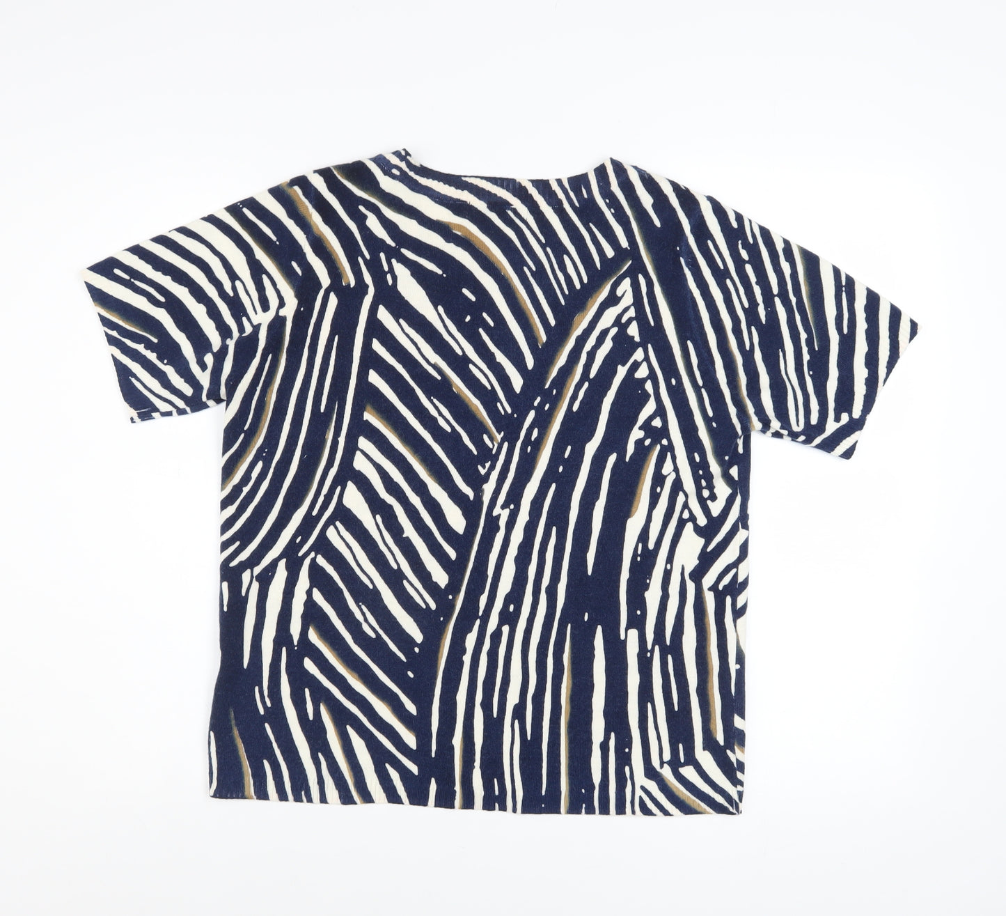 Marks and Spencer Women’s Blue Geometric Knit T-Shirt Size 12