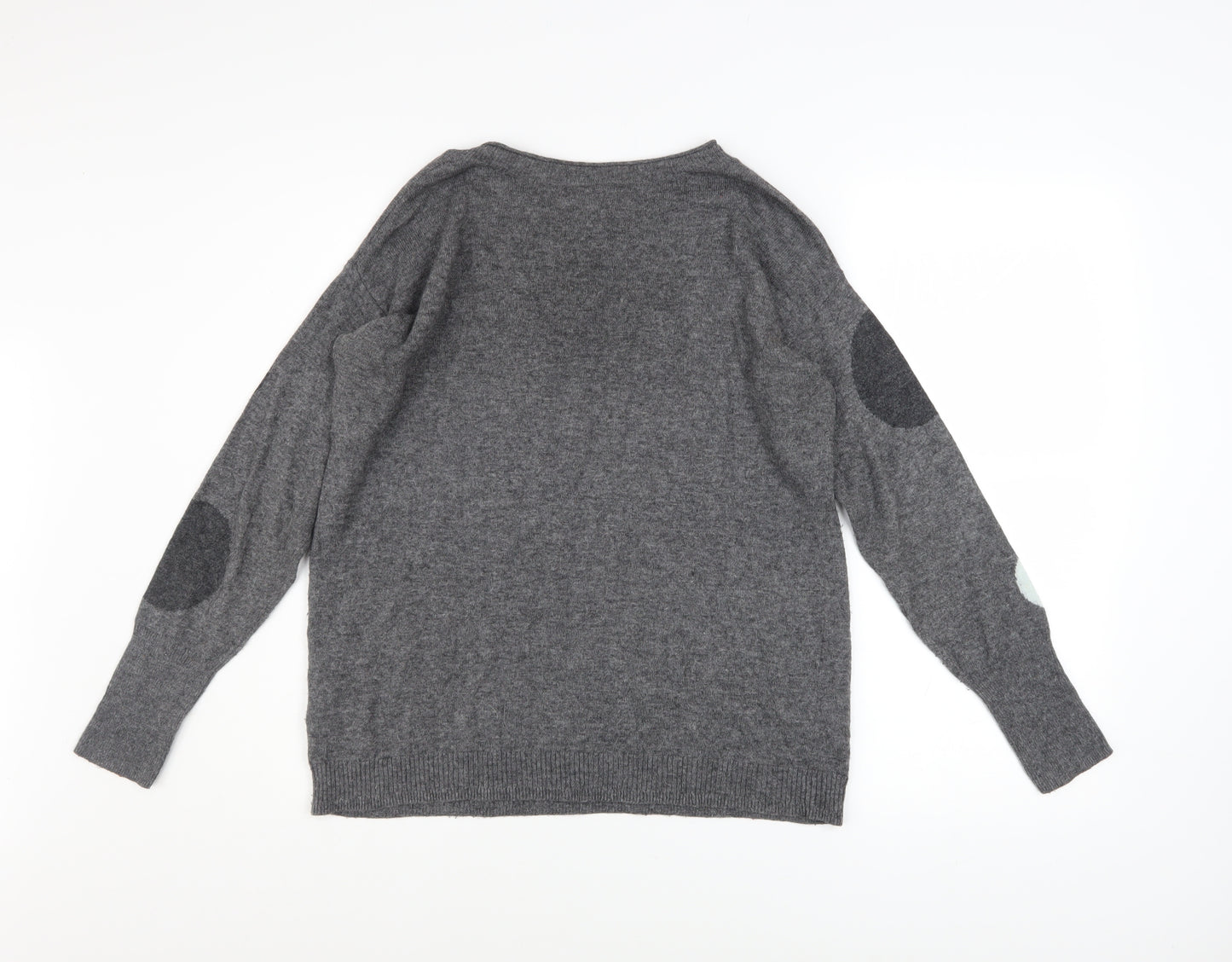 White Stuff Womens Grey Polka Dot Lambswool Jumper UK 10