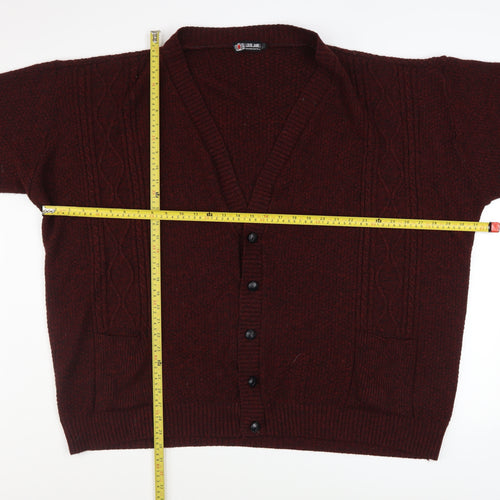 Louie James Men's Brown 5XL Cable Knit Button Cardigan