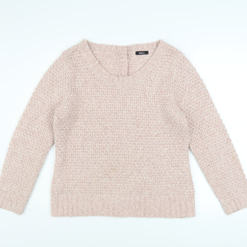 M&Co Women’s Pink Chunky Knit Acrylic Pullover Jumper Size M
