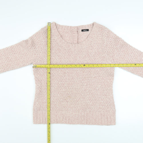M&Co Women’s Pink Chunky Knit Acrylic Pullover Jumper Size M