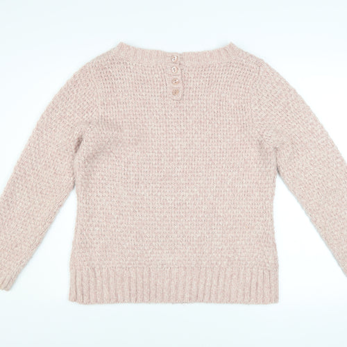 M&Co Women’s Pink Chunky Knit Acrylic Pullover Jumper Size M