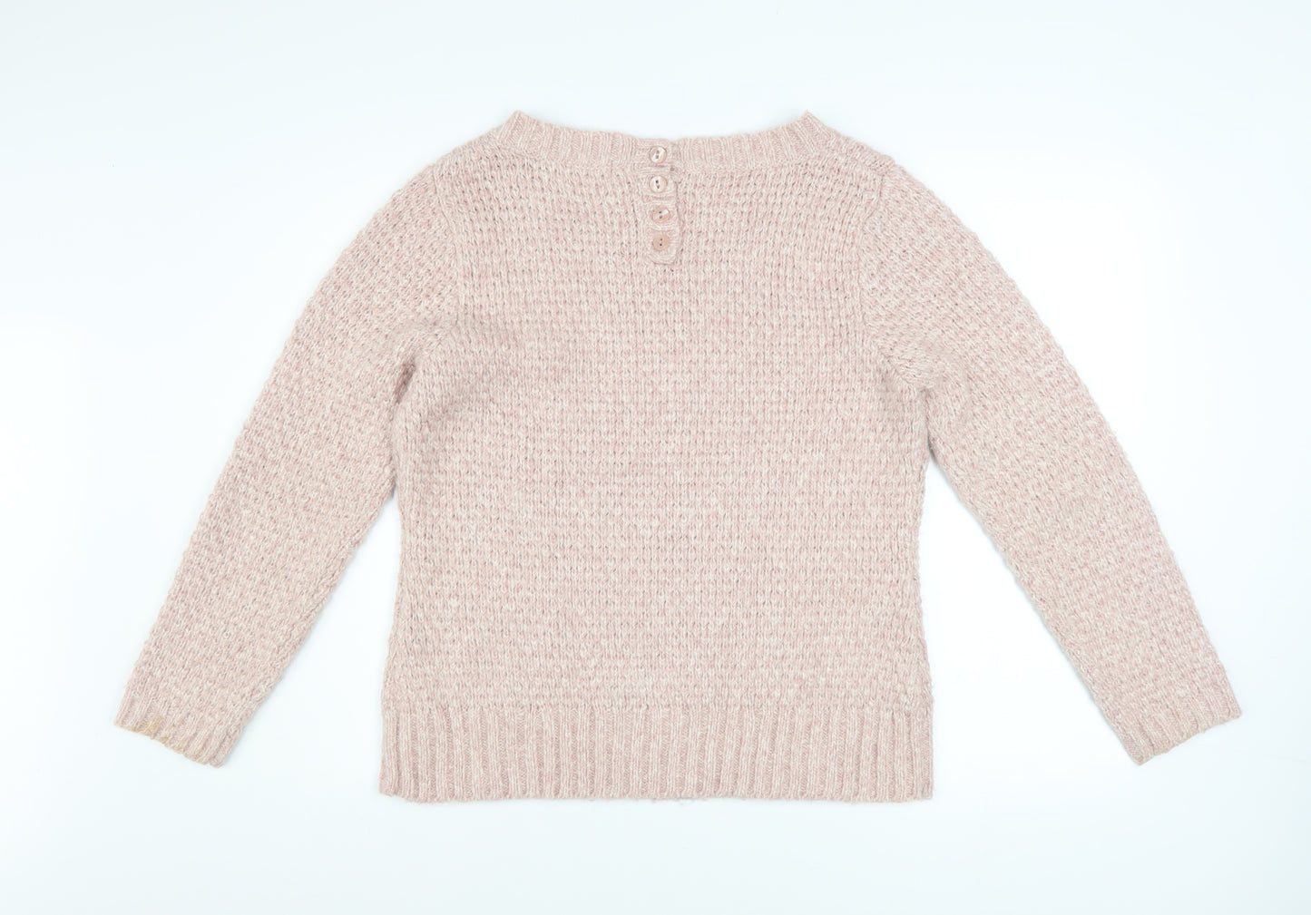 M&Co Women’s Pink Chunky Knit Acrylic Pullover Jumper Size M