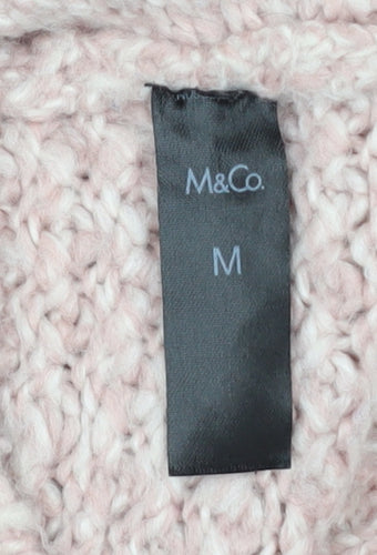 M&Co Women’s Pink Chunky Knit Acrylic Pullover Jumper Size M