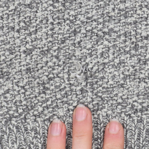 Next Men Grey Henley Jumper M Chunky Knit Wool Blend