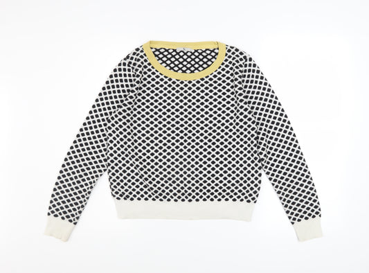 Tu Women's Black & White Geometric Knit Jumper Size 12