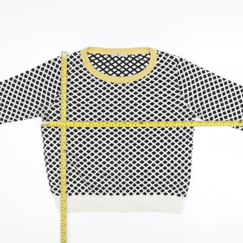Tu Women's Black & White Geometric Knit Jumper Size 12