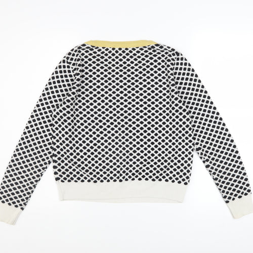 Tu Women's Black & White Geometric Knit Jumper Size 12