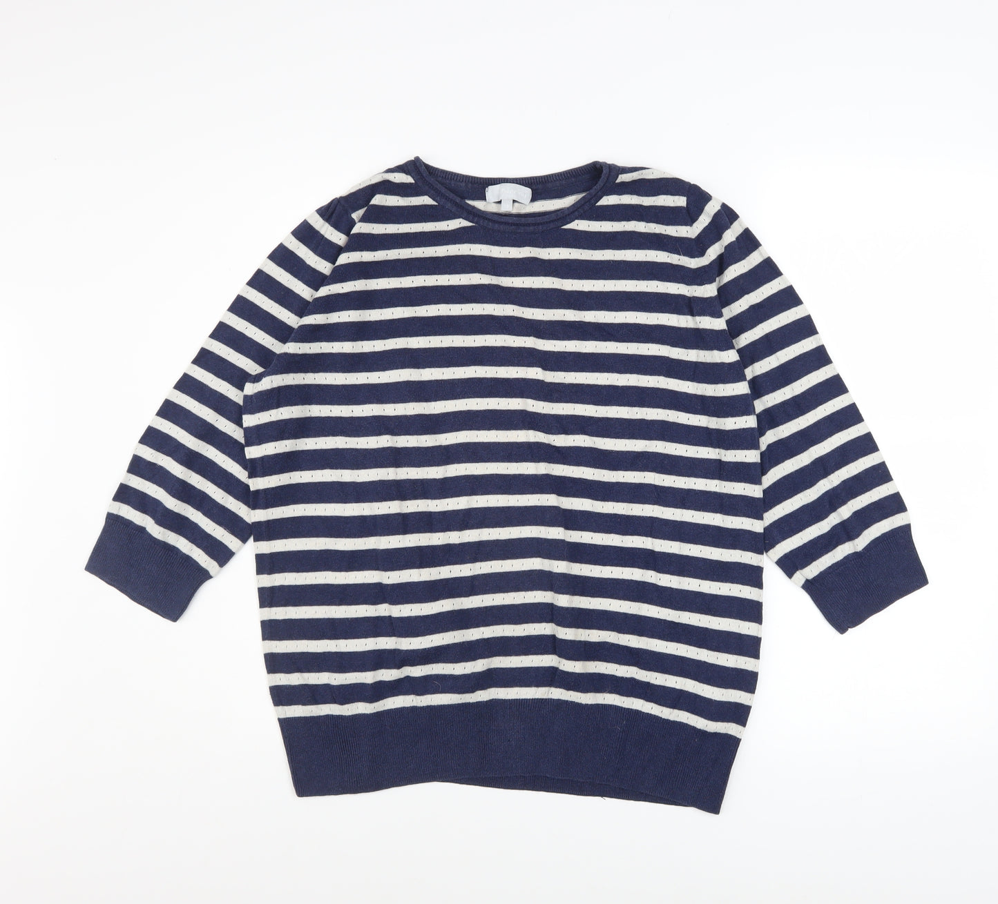 Red Herring Women's Blue Striped Cotton Jumper Size 16
